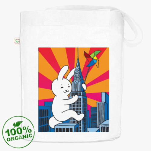 Сумка шоппер с принтом sweet rabbit on the tower