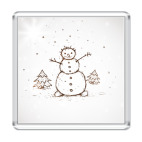 Магнит 6.5 x 6.5 см  Снеговик