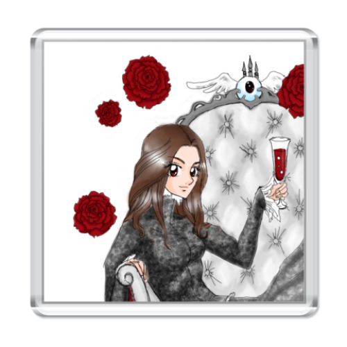 Магнит с принтом   'розы'