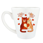 Кружка латте (360 мл) Котики, амурчики, сердечки, любовь