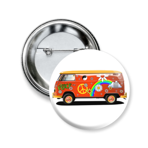 Значок 50мм с принтом Хиппи