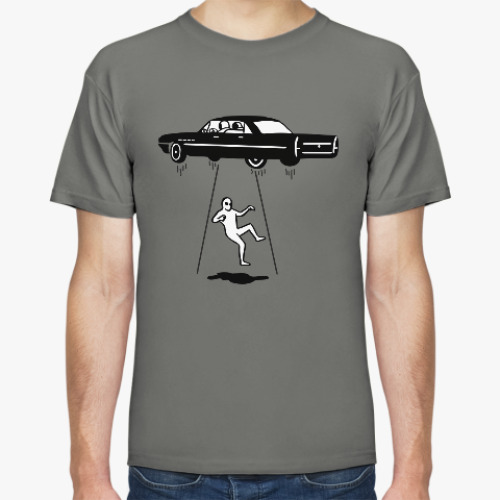 Футболка с принтом Похищение НЛО