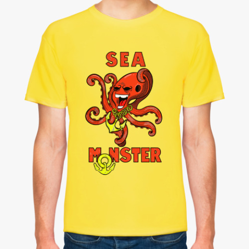 Футболка с принтом Крутой осьминог , гроза морей и океанов.