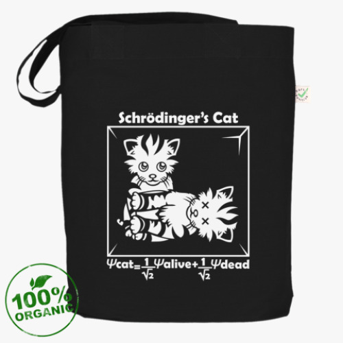 Сумка шоппер с принтом Кот Шрёдингера