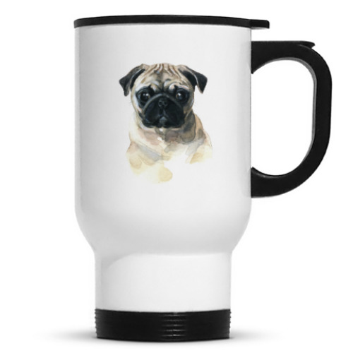 Кружка-термос с принтом Мопс