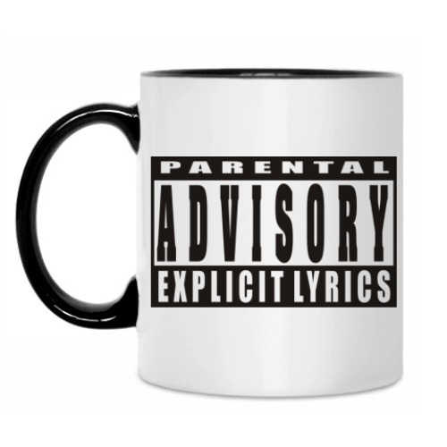 Кружка с принтом Parental advisory explicit lyrics