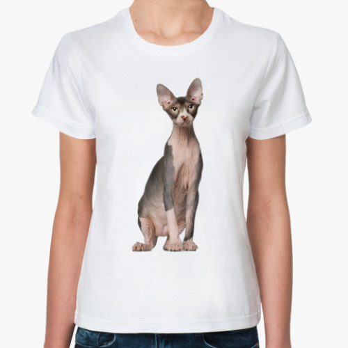 Классическая футболка с принтом Кот