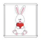 Магнит 6.5 x 6.5 см Заяц