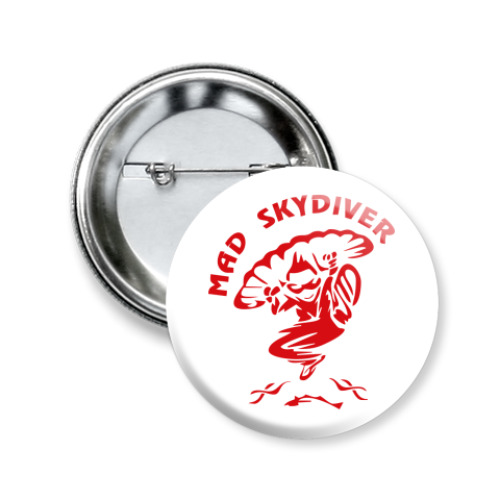 Значок 50мм с принтом MAD SKYDIVER
