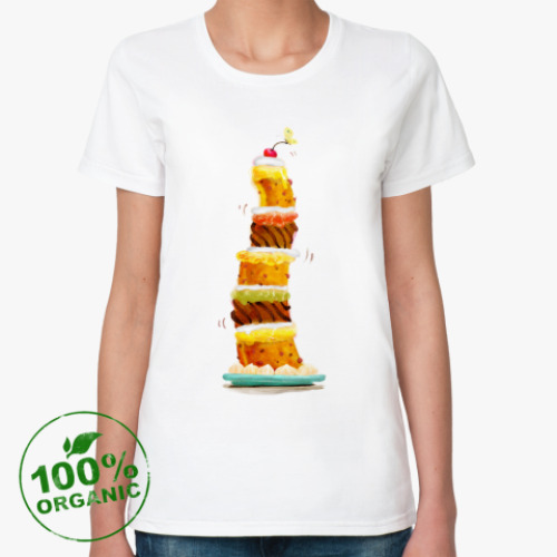 Женская футболка из органик-хлопка 'Пироженко'