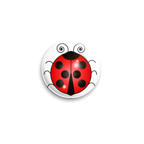 Значок 25мм с принтом Божья коровка