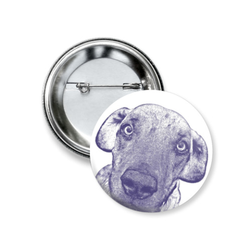 Значок 37мм с принтом  Dog
