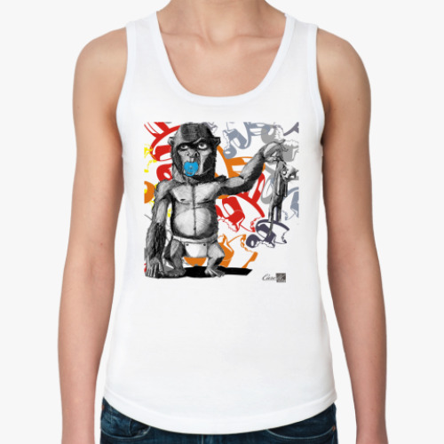 Женская майка с принтом горилла