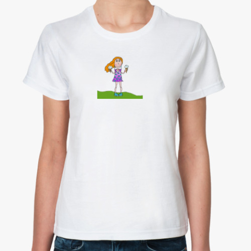 Классическая футболка Девочка с мороженым