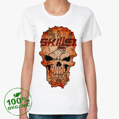 Женская футболка из органик-хлопка Skillet Skull