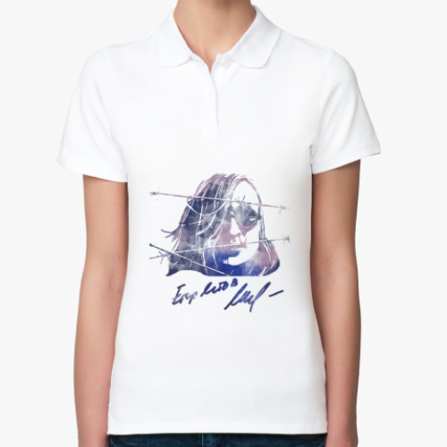 Женская рубашка поло (печать) с принтом Егор Летов - ГрОб