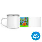 Кружка металлическая белая (круговая запечатка)