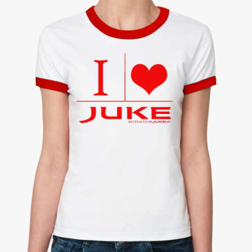 Женская футболка Ringer-T I love Juke