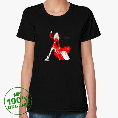 Женская футболка из органик-хлопка с принтом Девушка ковбой