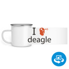 Кружка металлическая белая (круговая запечатка)