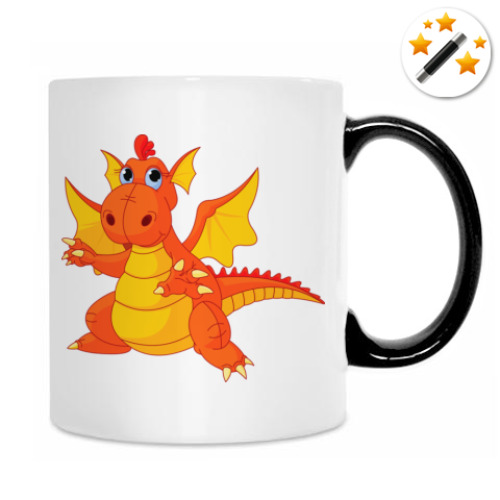 Кружка-хамелеон с принтом Дракоша