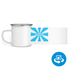 Кружка металлическая белая (круговая запечатка)