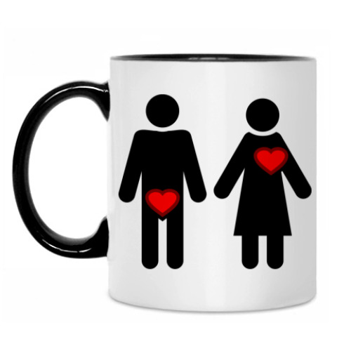 Кружка с принтом Мужчина и женщина