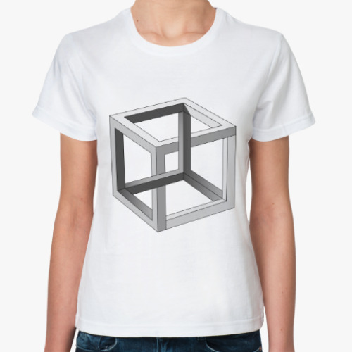 Классическая футболка Невозможный Куб 3D