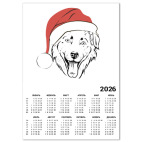 веселый пес в шапке санты