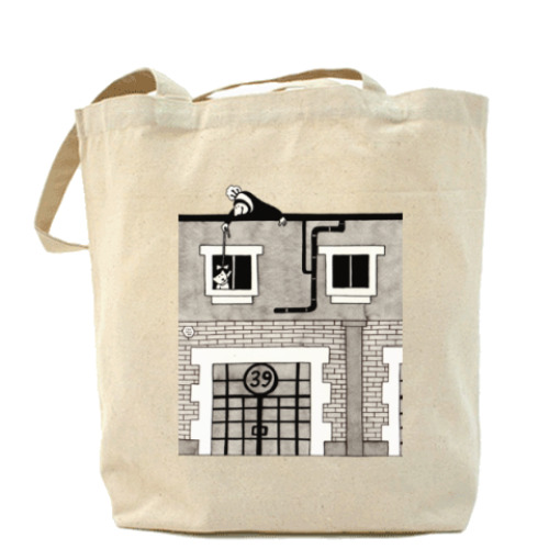 Сумка шоппер с принтом Городок