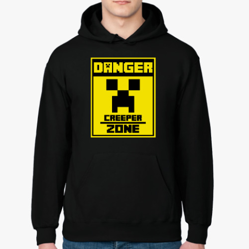 Толстовка худи Danger ! Creeper Zone . Minecraft