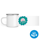 Кружка металлическая белая (круговая запечатка)