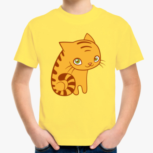 Детская футболка с принтом Котёнок