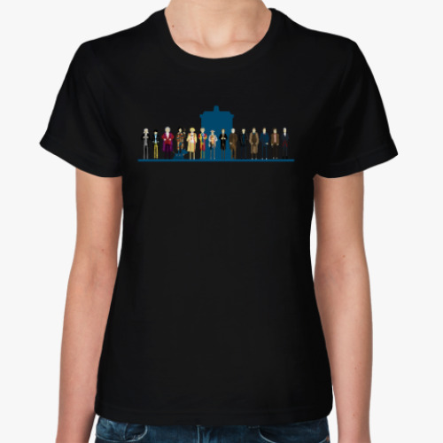 Женская футболка Доктор Кто 8 бит