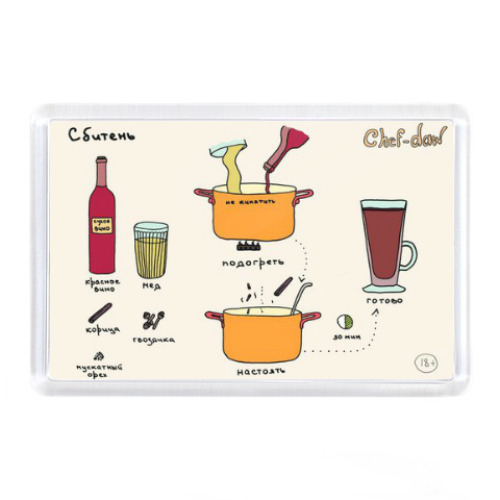 Магнит с принтом 'Сбитень'