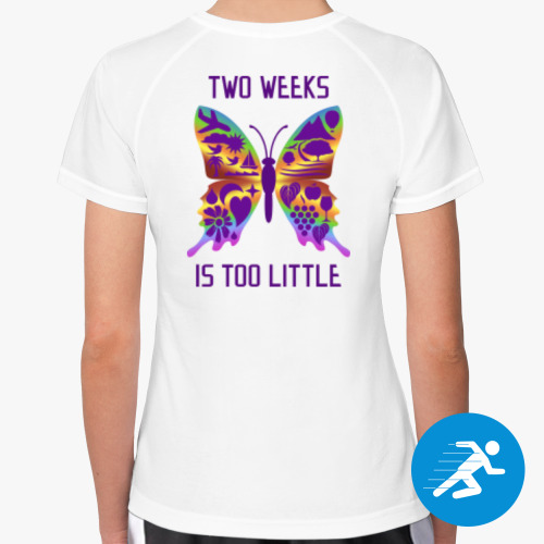 Женская спортивная футболка с принтом БАБОЧКА – BUTTERFLY