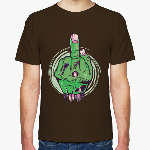 Футболка с принтом Средний палец мертвеца