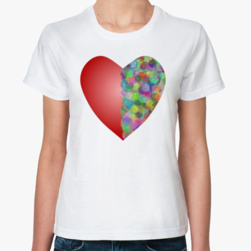 Классическая футболка с принтом Ты моя драгоценная, мое сердце