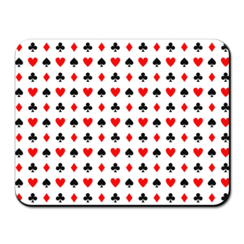 Коврик для мыши с принтом Игральные карточные масти. Стиль Казино