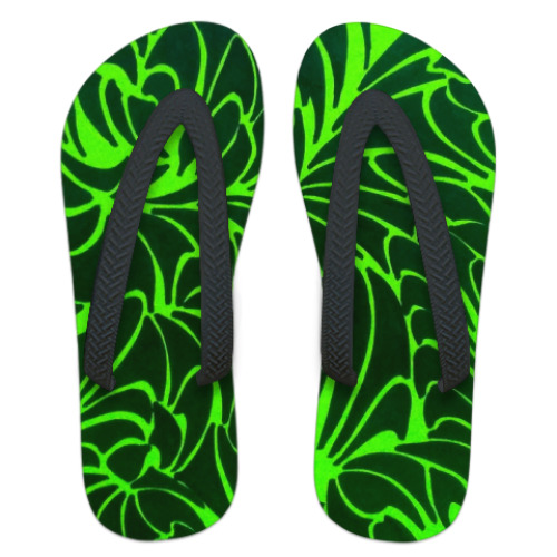 Шлепанцы (сланцы) с принтом "Паук"