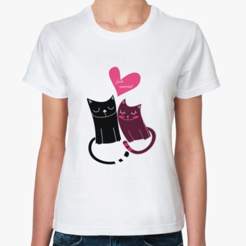 Классическая футболка Влюбленные котики