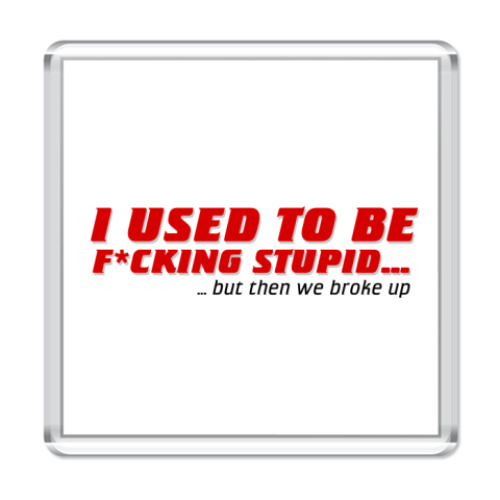 Магнит с принтом I used to be stupid