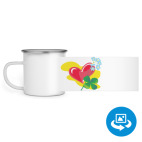 Кружка металлическая белая (круговая запечатка)