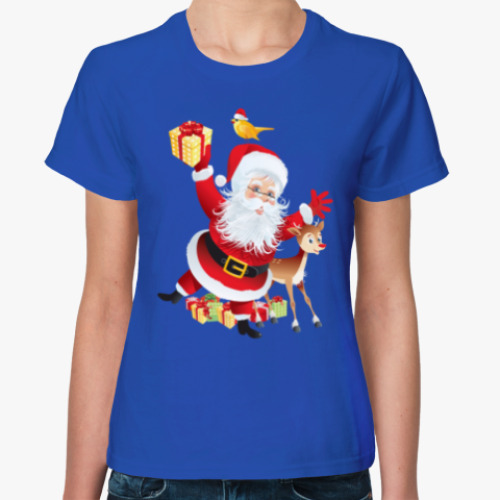Женская футболка Санта Клаус