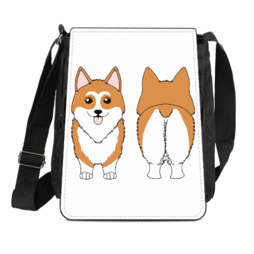 Сумка-планшет с принтом Две Стороны Корги