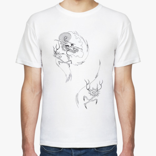 Футболка с принтом  Дракон