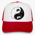 Кепка Trucker, красная Инь и ян