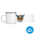 Кружка металлическая белая (круговая запечатка)