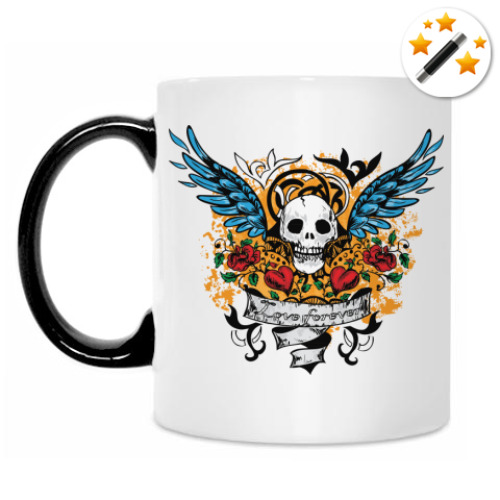 Кружка-хамелеон с принтом Love forever