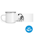 Кружка металлическая белая (круговая запечатка)